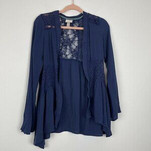 Knox Rose Lightweight Cardigan Kimono Blue Bell Sleeve Size XS